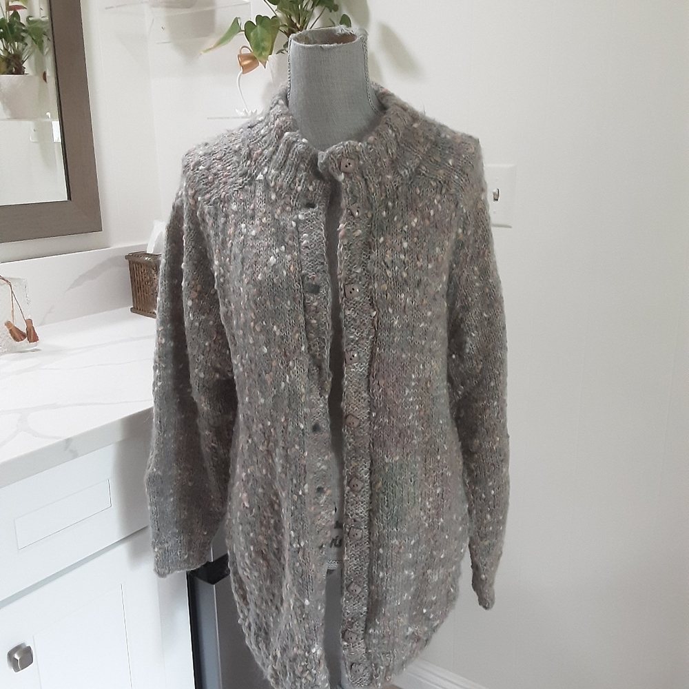 Hand knit womens long sleeve sweater